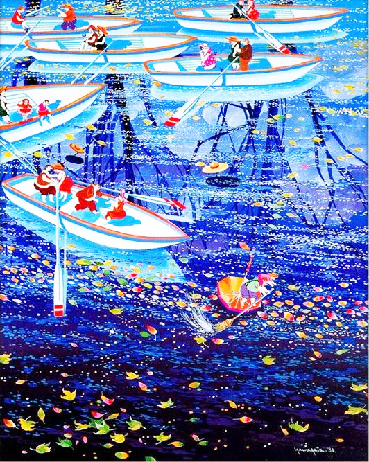 ヒロ・ヤマガタの絵画作品　タイトルは、ローイング